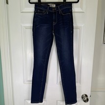 Frame Skinny Jeans Le Skinny De Jeanne Stretch Dark Wash Blue Denim Wome... - $14.73