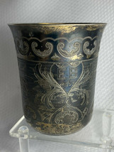 Antique Kiddush Cup 84 Silver Stamp Russian Hallmarked BC 1872 Monogrammed EB - £280.60 GBP