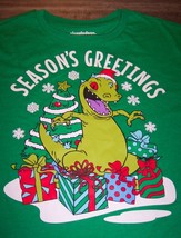 Nickelodeon Rugrats Reptar Dinosaur Christmas Holiday T-Shirt Mens Small New - £15.56 GBP
