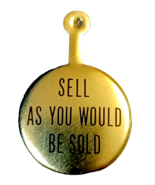 Vintage Gold Tone Sell as You Would Be Sold Tab Button 1 1/2&quot; - $167.41 MXN