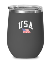 Independance Day Wine Glass USA Flag 4th July Black-WG  - £20.74 GBP