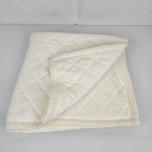 Vintage 2003 Baby Gap White Cream Quilted Padded Blanket Flannel Velvet ... - £63.30 GBP