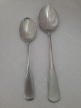2 Pc Oneida Boston Colonial Minute Man Stainless Serving &amp; Place Oval Soup Spoon - £7.74 GBP