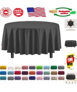 6-Pack Premium Black Plastic Tablecloths, 84in Round - Elegant Dining So... - $350.61 MXN