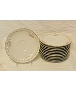 12 Pc Vintage Gold Standard Porcelain White China Pink Roses Coaster Sau... - $55.13 CAD