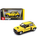 Renault 5 Turbo Yellow with Black Accents 1/24 Diecast Model Car by Bburago - £30.42 GBP