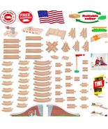 68 Pcs Wooden Train Track Expansion Set - Compatible with Thomas &amp; Brio ... - $1,364.00 MXN