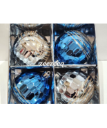 Christmas Coastal Beach Silver Blue Shatterproof Ornaments Decor 3.5&quot; - €15,62 EUR