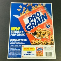 VTG Retro 1987 Kellogg&#39;s Pro Grain Cereal Ironman Food &amp; Spears Farm Ad ... - $18.95