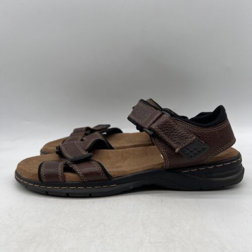 Primary image for Dr Scholls Men's Memory Fit Zachary Comfort Sandals / Shoes Brown Leather Sz 12M