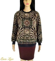 $1,795 DOLCE &amp; GABBANA ROMAN NEUTRAL GOLD BEIGE BRONZE GREEN CARDIGAN SW... - $705.06 CAD