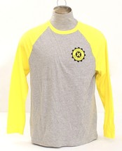 Hurley Gray &amp; Yellow University Long Sleeve Crew Tee T Shirt Men&#39;s NWT - £39.33 GBP