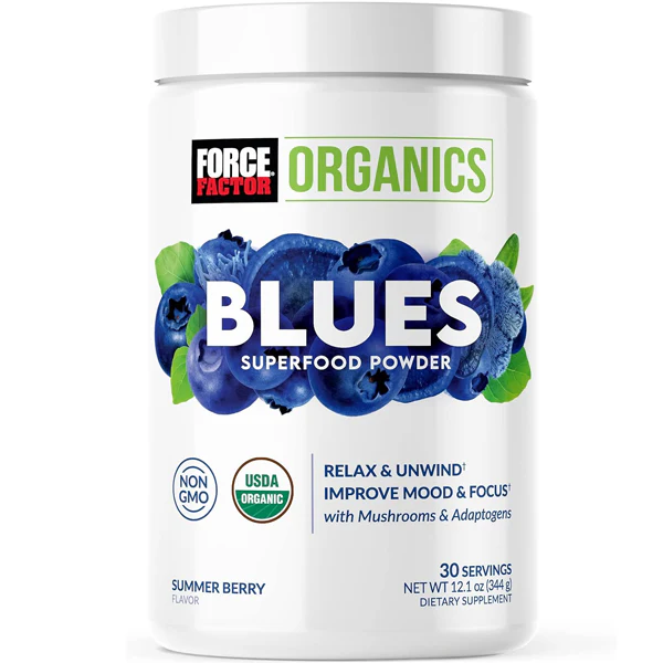 Force Factor Organics Blues Superfood Powder Summer Berry 30 Servings - £26.13 GBP