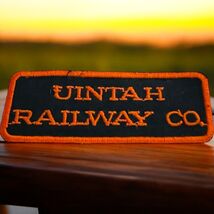 Vintage Unused Railroad Embroidered Patch Uintah Railway Black Orange - $11.87