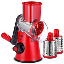 Rotary Cheese Grater, Kitchen Mandoline Vegetable Slicer With 3 Intercha... - $53.99