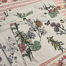 Lot Of 7 Food Network Floral Design Cotton Polyester 14x19 Placemats 6 New - £28.32 GBP