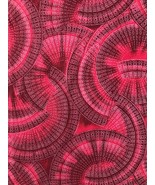 Fabric Remnant Red Circles &amp; Half Circles Quilting Sewing Crafts 44&quot; wid... - £13.02 GBP