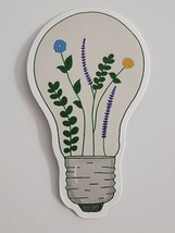 Simple Beautiful Flowers Multicolor Inside Lightbulb Cartoon Sticker Decal Cute - £1.80 GBP
