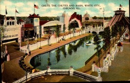 Chute The Chutes And Basin White City Chicago Illinois IL 1908 POSTCARD BK50 - £4.67 GBP