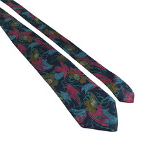 Lands End Men Necktie Floral Vintage Tie Designer Accessory Work Office Dad Gift - £22.42 GBP