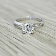 1.25Ct Diamanti Finti 14K Placcato Oro Bianco Anello Fidanzamento Matrimonio - £82.64 GBP
