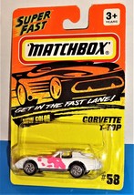 Matchbox SuperFast 1995 Release #58 Corvette T-Top White w/ Pink Splash - £5.44 GBP