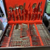 Vintage Gold Flatware Supreme Bamboo Style Japan 144 Piece/ With Case - £278.47 GBP