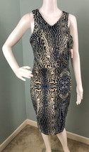 NWT Women&#39;s Romeo &amp; Juliet Couture Blue Animal Print Scuba Dress Sz Medium - £25.88 GBP