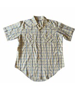 Ely Cattleman Tall Man Vintage Plaid Pearl Snap Button Short Sleeve Shir... - £18.56 GBP