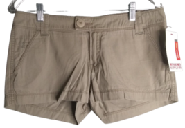 Mossimo Lowest Rise Flat Front Khaki Shorts Juniors Size 5 Brown - $12.86