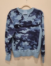 Champion Authentic Crew Neck Sweatshirt Small Blue Camo Pullover Classic... - €16,32 EUR