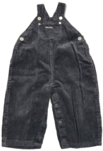 Vintage 90s Y2K Old Navy Baby Boy Girl 6-12M Corduroy Overalls Black - $11.88