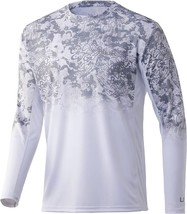 HUK Icon X Camo Long Sleeve Performance Fishing Shirt Mens M White Gray NEW - £33.29 GBP