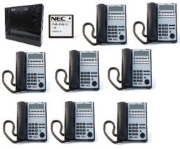 NEC 1100009 SL1100 Phone System w/ 8 12B Key Phones IP4WW-12TXH-B and Vo... - $950.35