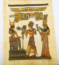 Collection of 5 Egyptian papyrus colorful hieroglyph handmade ancient Egypt  - £106.19 GBP