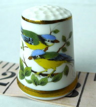 Songbirds Yellow Bellys Porcelain Thimble 1979 Vintage - £5.98 GBP