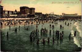 Beach Scene Bathers in Circle Atlantic City New Jersey NJ DB Postcard L8 - £3.49 GBP