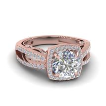 2Ct Simulated diamond Split Shank Engagement Ring 18K Rose Gold Finish - £88.25 GBP