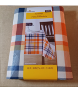 Celebrate Fall Harvest Plaid 70 in Round Peva Vinyl Tablecloth - $166.56 MXN