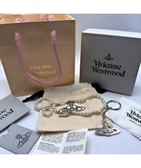 NEW Vivienne Westwood Bas Relief Saturn Pearl Choker Necklace Gold Tone ... - $89.09 CAD