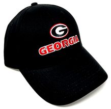 MVP UGA Bulldogs Logo Solid Black Georgia Curved Bill Adjustable Hat - £13.84 GBP+
