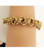 gold muti links chainmail bracelet metal toggle womens mens unisex jewery  - $6.99