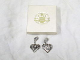 Kathy Van Zeeland silver tone earrings    Heart Shaped - £6.75 GBP