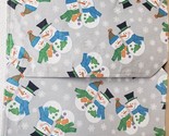 SET OF 2 SAME FABRIC PLACEMATS 12&quot;x18&quot;,CHRISTMAS,SNOWMEN &amp; SNOWFLAKES ON... - $12.86