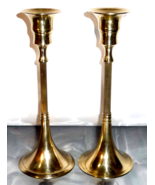 Art Deco Brass Candle Stick Holder Set - 7 inch tall - £14.95 GBP