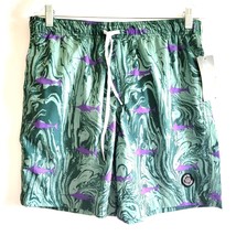 Mens Brooklyn Cloth Mfg Co Volley Swim Trunks Size M Teal Purple Design NWT - £13.18 GBP