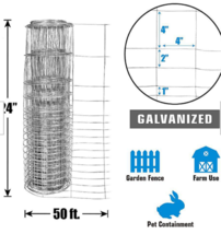 Fencer Wire 2 Ft. X 50 Ft. 16-Gauge Galvanized Rabbit Fence WRB16-2X50MV - £22.20 GBP