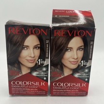 2 x Revlon Colorsilk Hair Color Permanent - 37 Dark Golden Brown OPEN BOX - £14.77 GBP