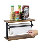 Premium Solid Acacia Wood Paper Towel Holder with Top Display Shelf and ... - $174.59