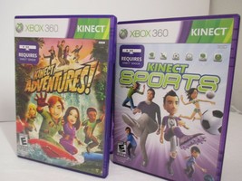 XBOX 360 Kinect Adventures! and SPORTS video games requires Kinect Lot of 2 - £10.85 GBP